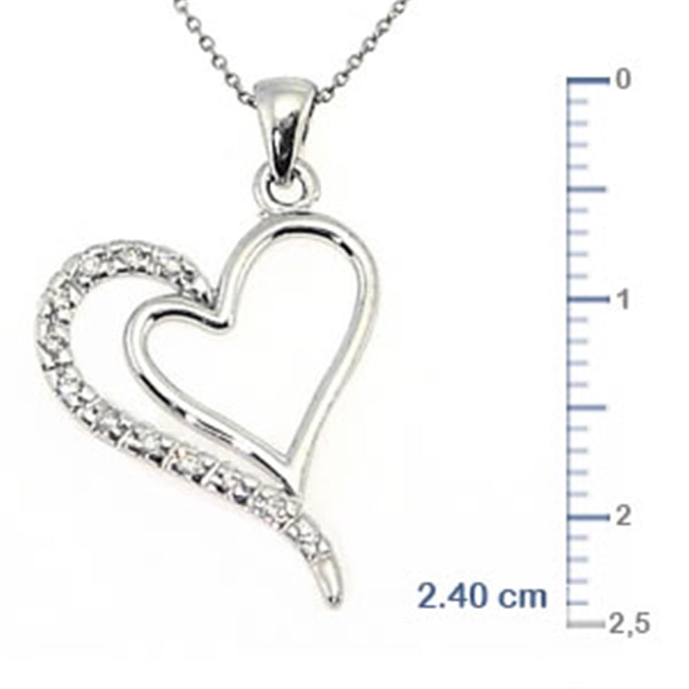 Goldstore-URL 0.08 ct. Pırlanta Kalp Kolye