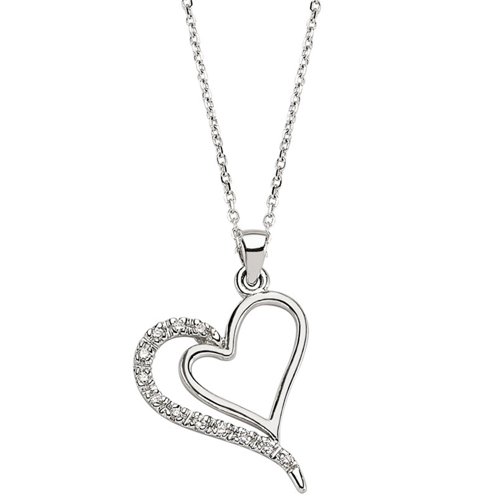 Goldstore-URL 0.08 ct. Pırlanta Kalp Kolye