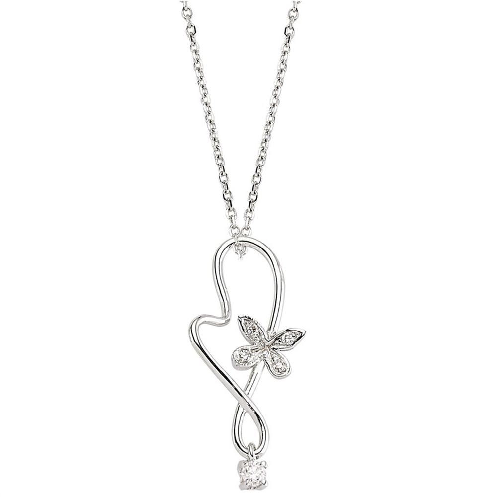 Goldstore-URL 0.08 ct. Pırlanta Kelebek Kolye