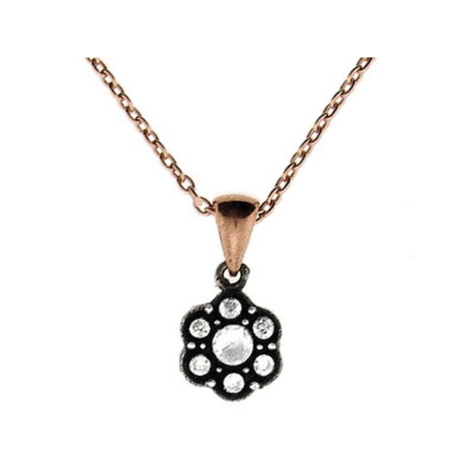 Goldstore-URL 0.1 ct. Pırlanta Gül Kolye