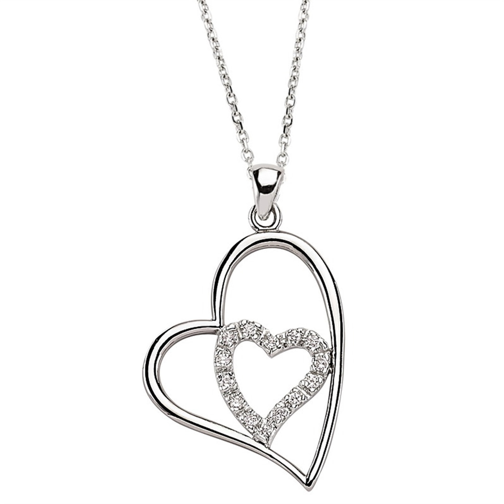 Goldstore-URL 0.11 ct. Pırlanta Kalp Kolye
