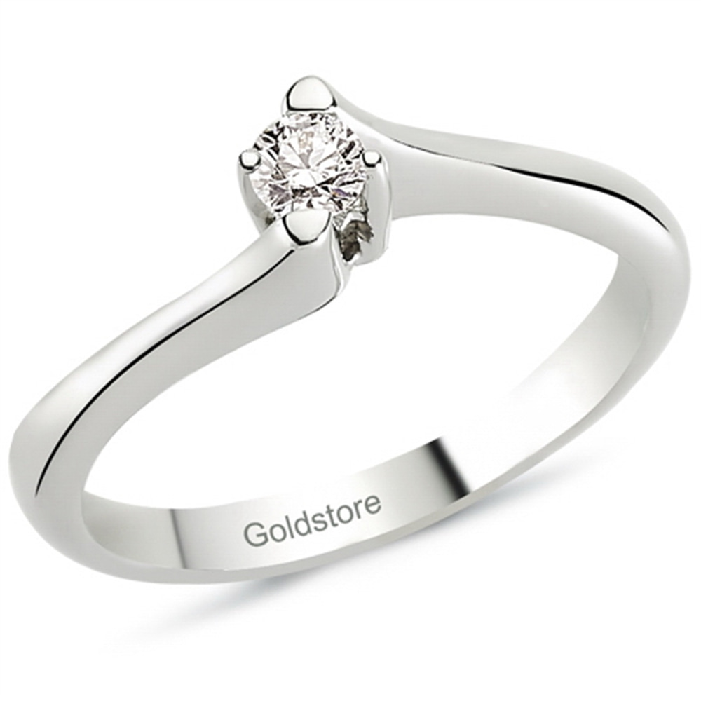 Goldstore-URL 0.11 ct. Pırlanta S Kollu Tektaş Yüzük