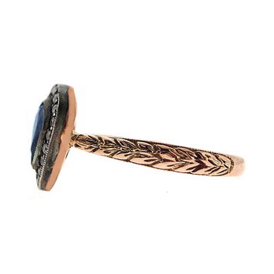 Goldstore-URL 0.11 ct. Pırlanta Safir Fantezi Yüzük