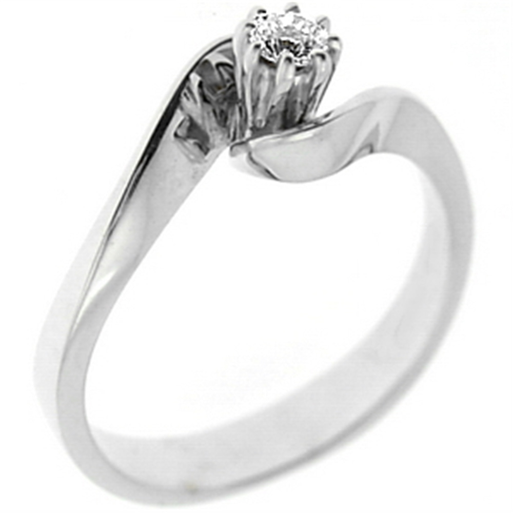 Goldstore-URL 0.12 ct. Pırlanta S Kollu Tektaş Yüzük