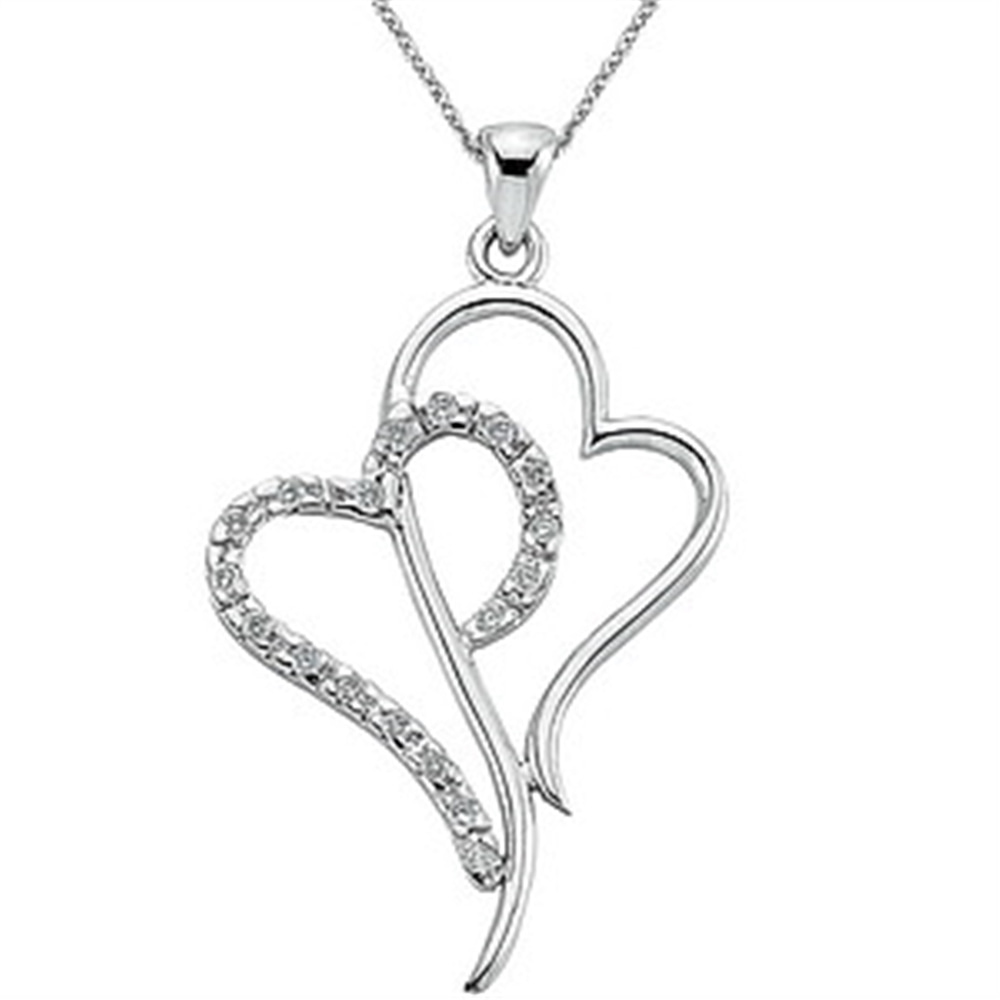 Goldstore-URL 0.14 ct. Pırlanta Kalp Kolye