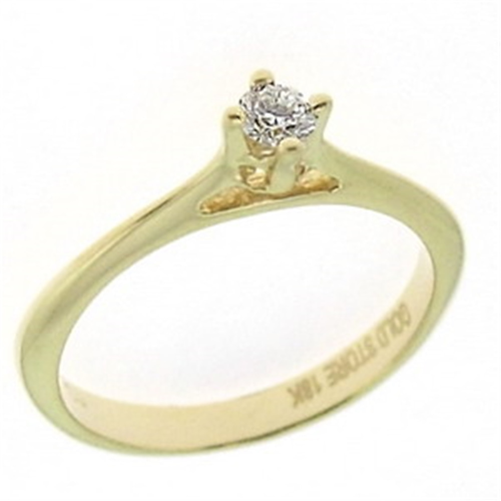 Goldstore-URL 0.14 ct. Pırlanta Klasik Tektaş Yüzük