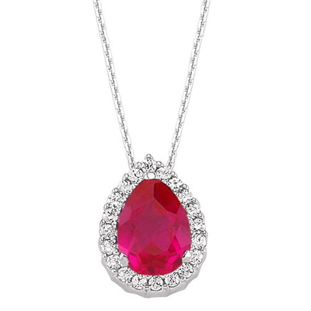 Goldstore-URL 0.14 ct. Pırlanta Yakut Anturaj Kolye