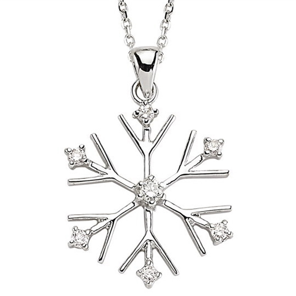 Goldstore-URL 0.17 ct. Pırlanta Kar Tanesi Fantezi Kolye