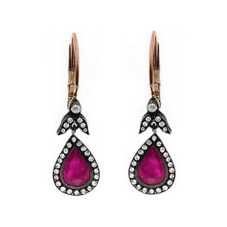 Goldstore-URL 0.36 ct. Pırlanta Yakut Küpe