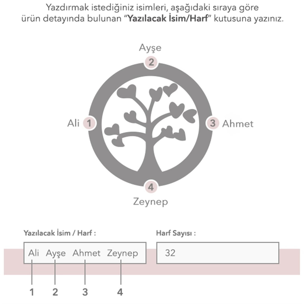 Goldstore-URL Kalp, Hayat ağacı İsim Kolye