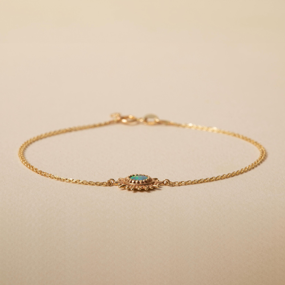Güneş İlhamlı Opal Altın Bileklik - Goldstore