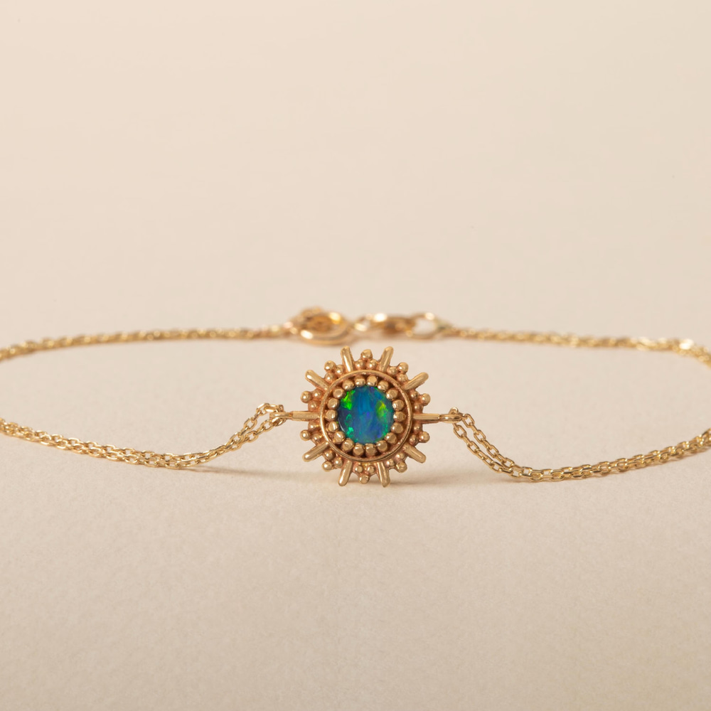 Güneş İlhamlı Opal Altın Bileklik - Goldstore