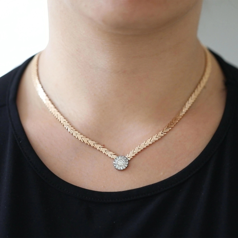 Güneş Işıltılı Madalyon Altın Kolye - Goldstore