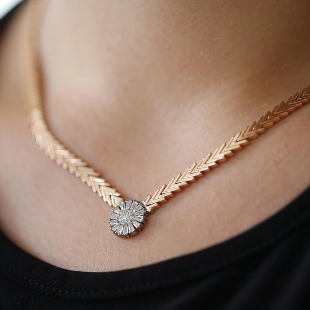 Güneş Işıltılı Madalyon Altın Kolye - Goldstore