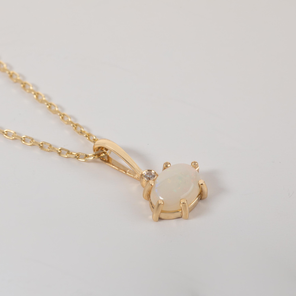 Işıltılı Detaylı Opal Altın Kolye - Goldstore