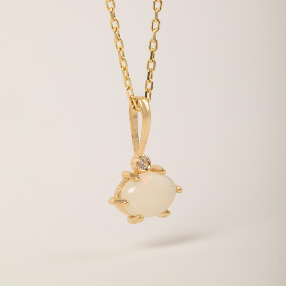 Işıltılı Detaylı Opal Altın Kolye - Goldstore