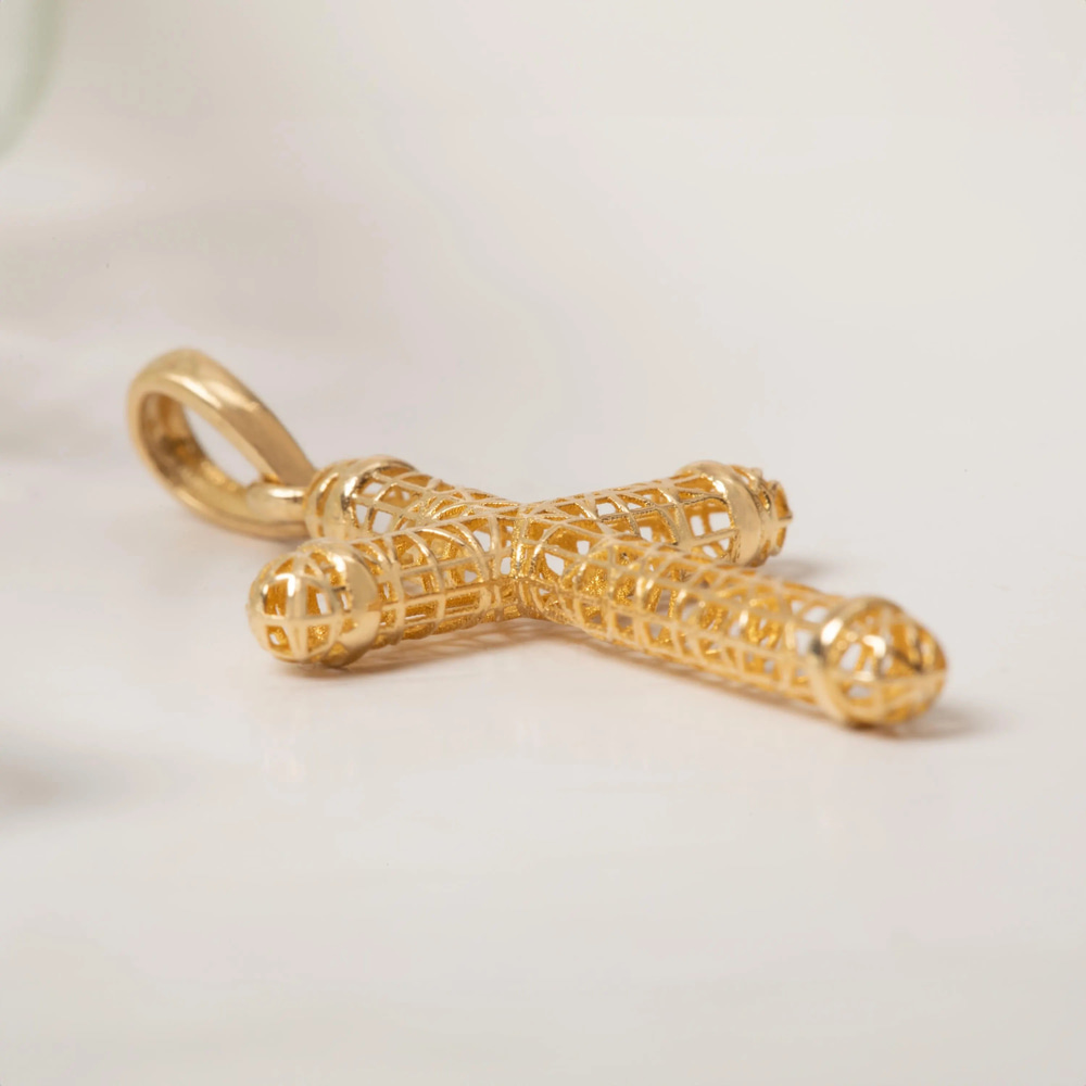 İşlemeli Haç Altın Kolye - Goldstore