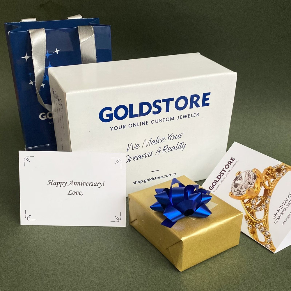 Kalp Garnet Taşlı Elmas Detaylı Altın Kolye - Goldstore
