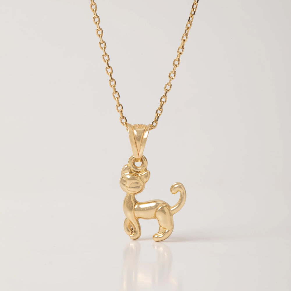Kedi Figürlü Altın Kolye - Goldstore