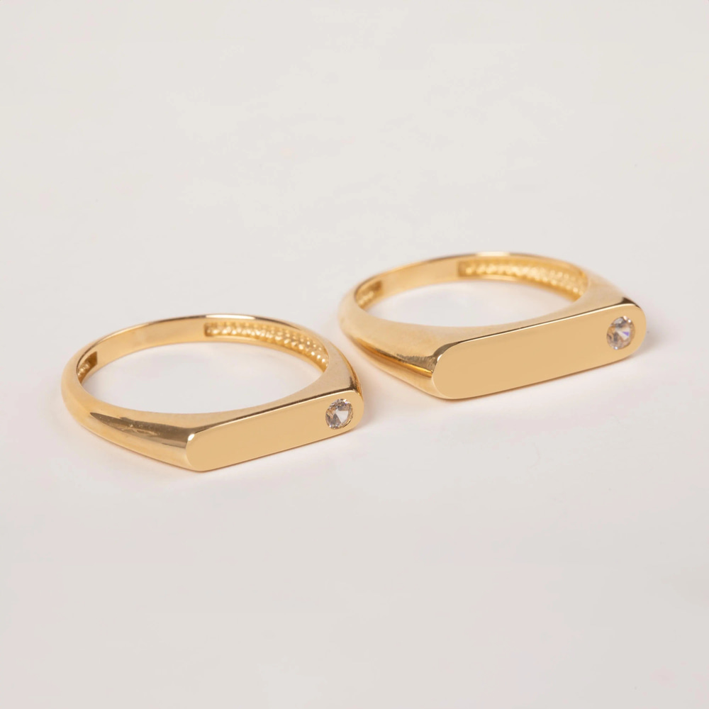 Kişiye Özel Bar Altın Yüzük - Goldstore