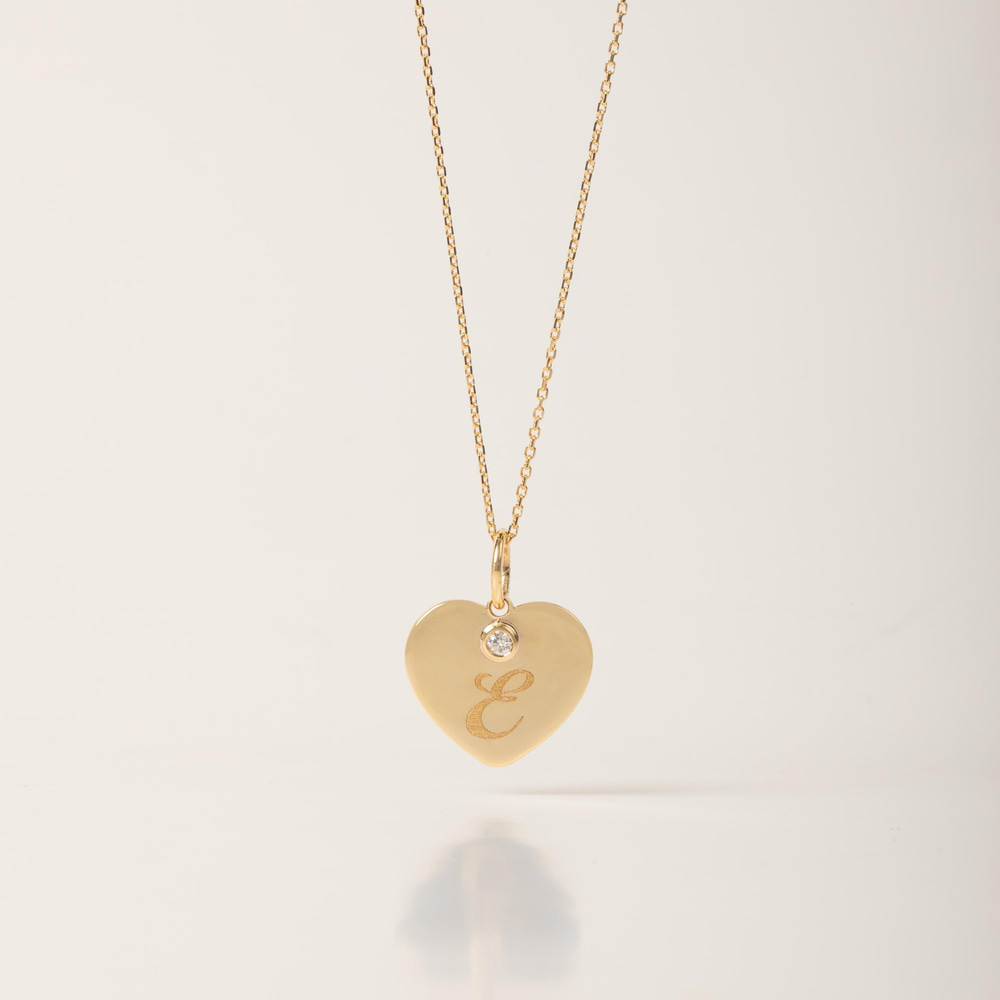 Kişiye Özel Kalp Taşlı Altın Kolye  - Goldstore