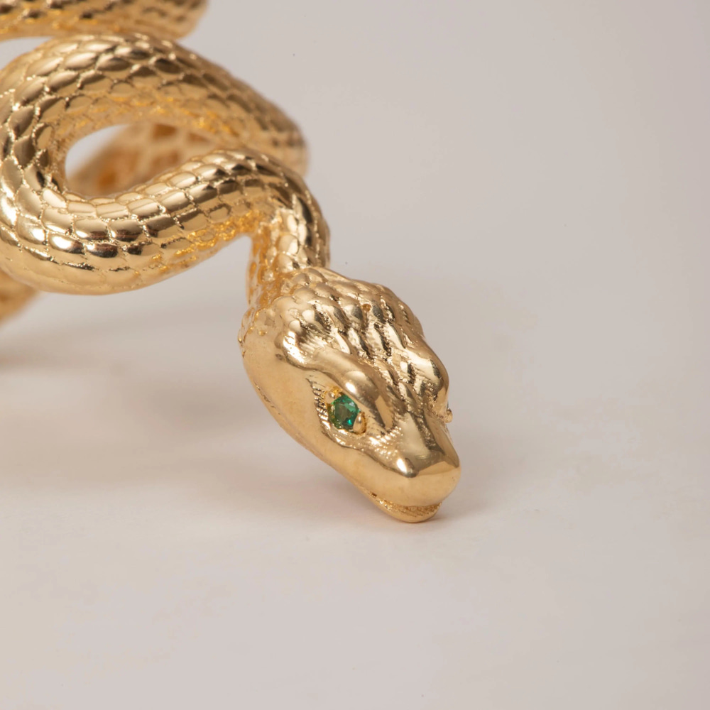 Kıvrımlı Yılan Figürlü Altın Yüzük - Goldstore
