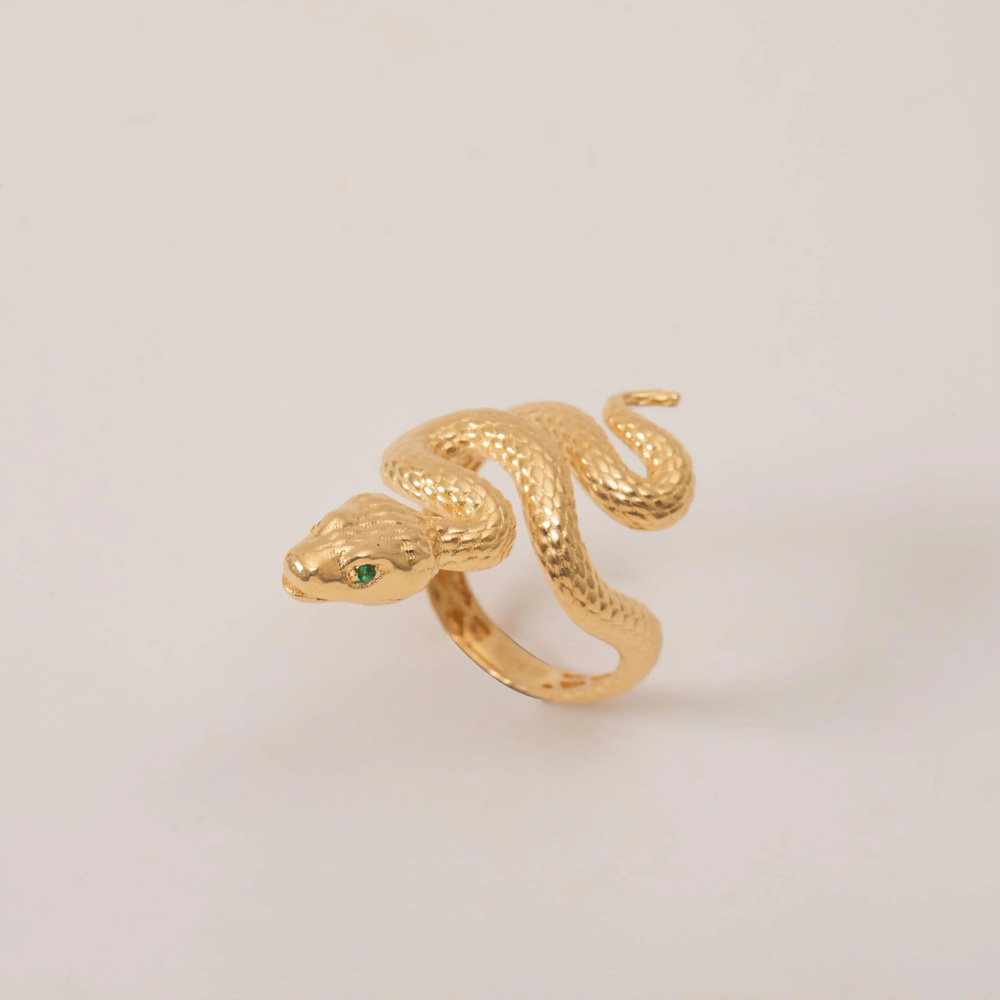 Kıvrımlı Yılan Figürlü Altın Yüzük - Goldstore