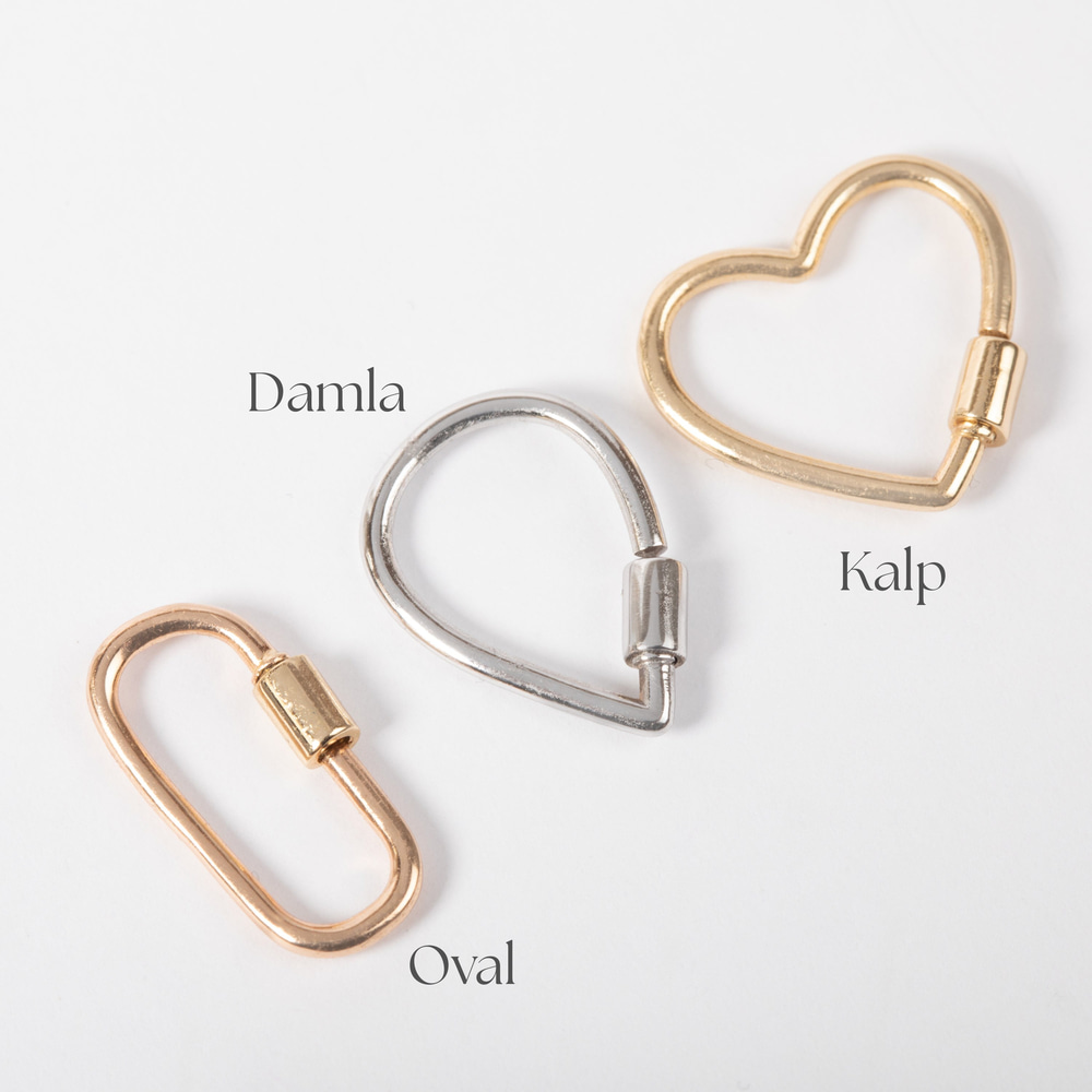 Solid Gold Charm Holder Carabiner Pendant - Goldstore