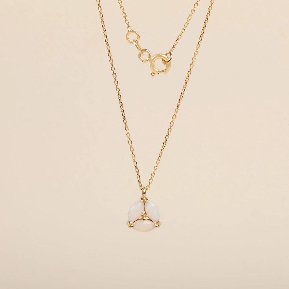 Markiz Opal Zarif Çiçek Altın Kolye - Goldstore