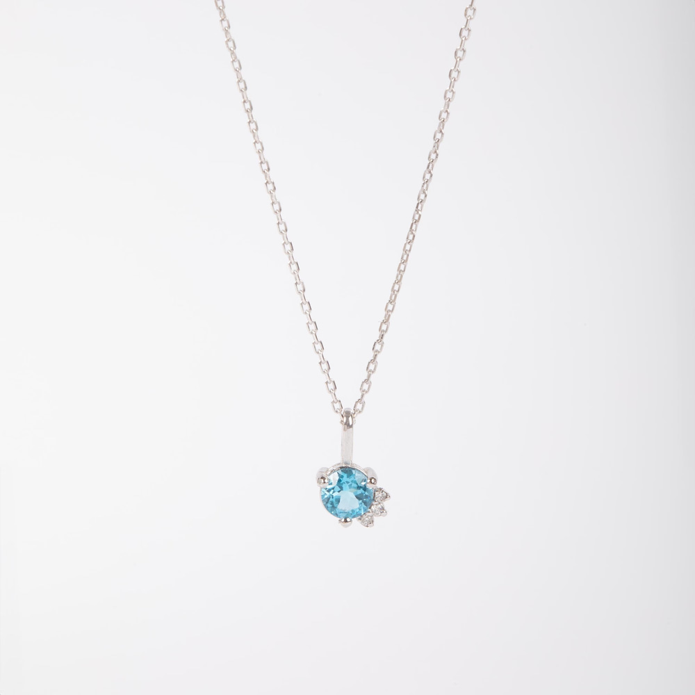 Pırlanta Detaylı Topaz Altın Kolye - Goldstore