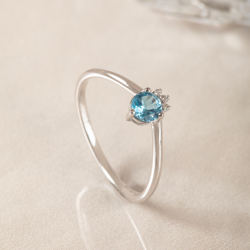 Pırlanta Işıltılı Topaz Altın Yüzük - Goldstore