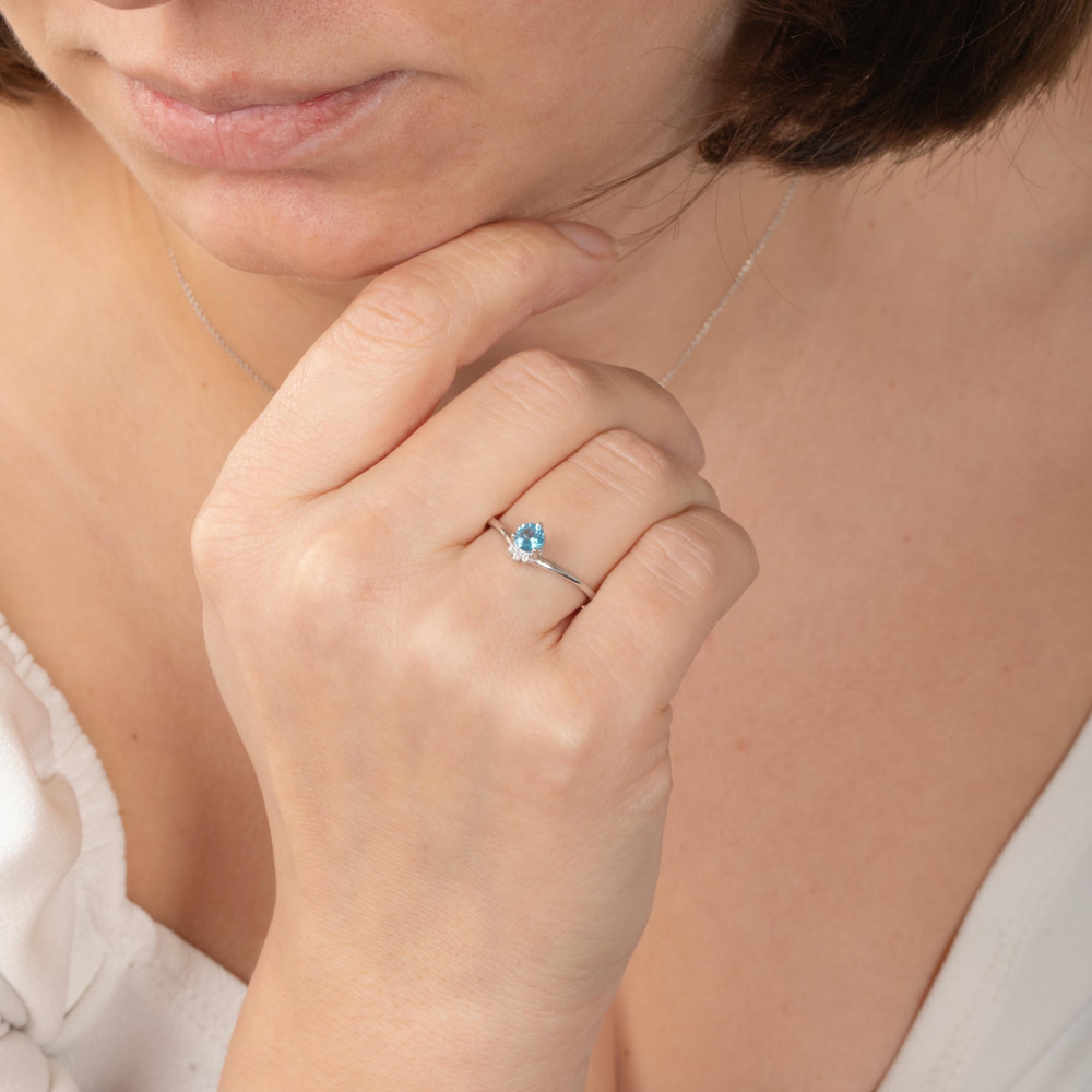 Pırlanta Işıltılı Topaz Altın Yüzük - Goldstore