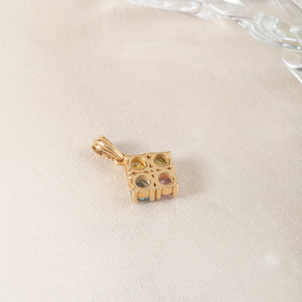Renkli Taş Buketi Altın Kolye - Goldstore