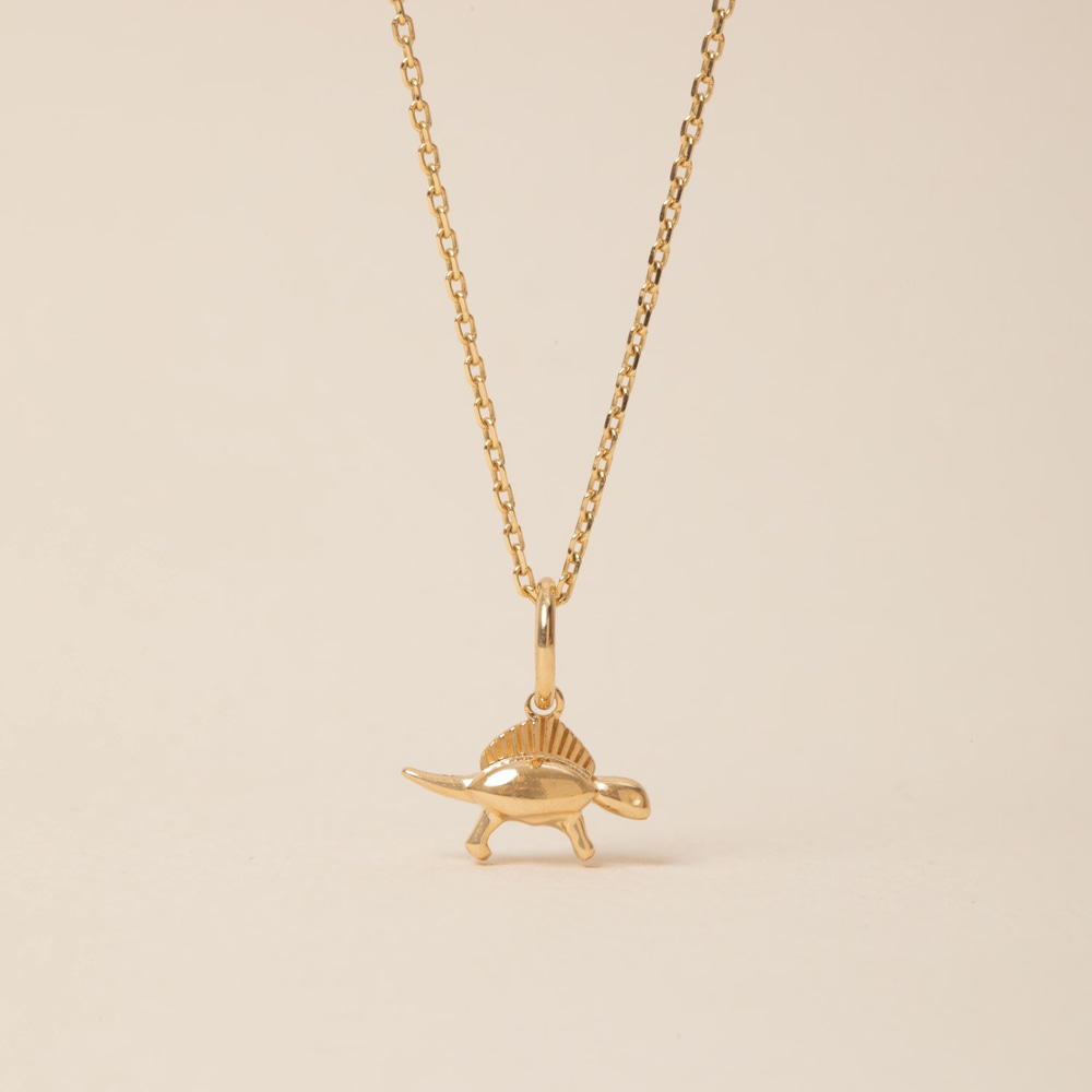 Sevimli Dinozor Motifli Altın Kolye - Goldstore