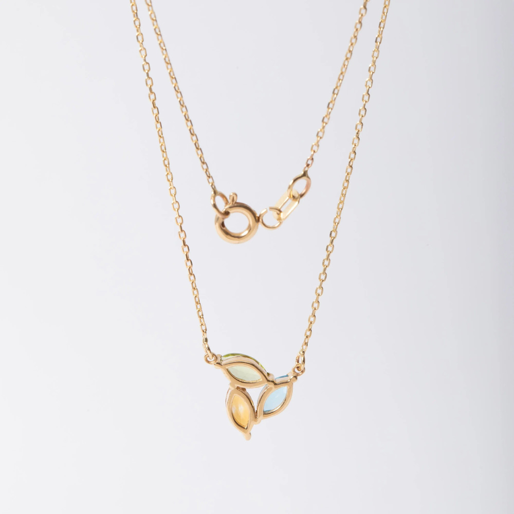Sitrin Peridot ve Topaz Altın Kolye - Goldstore