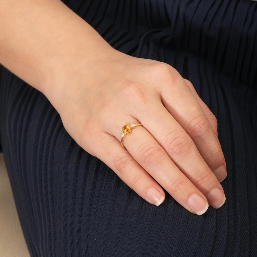 Sitrin Pırlanta Büyüsü Altın Yüzük - Goldstore