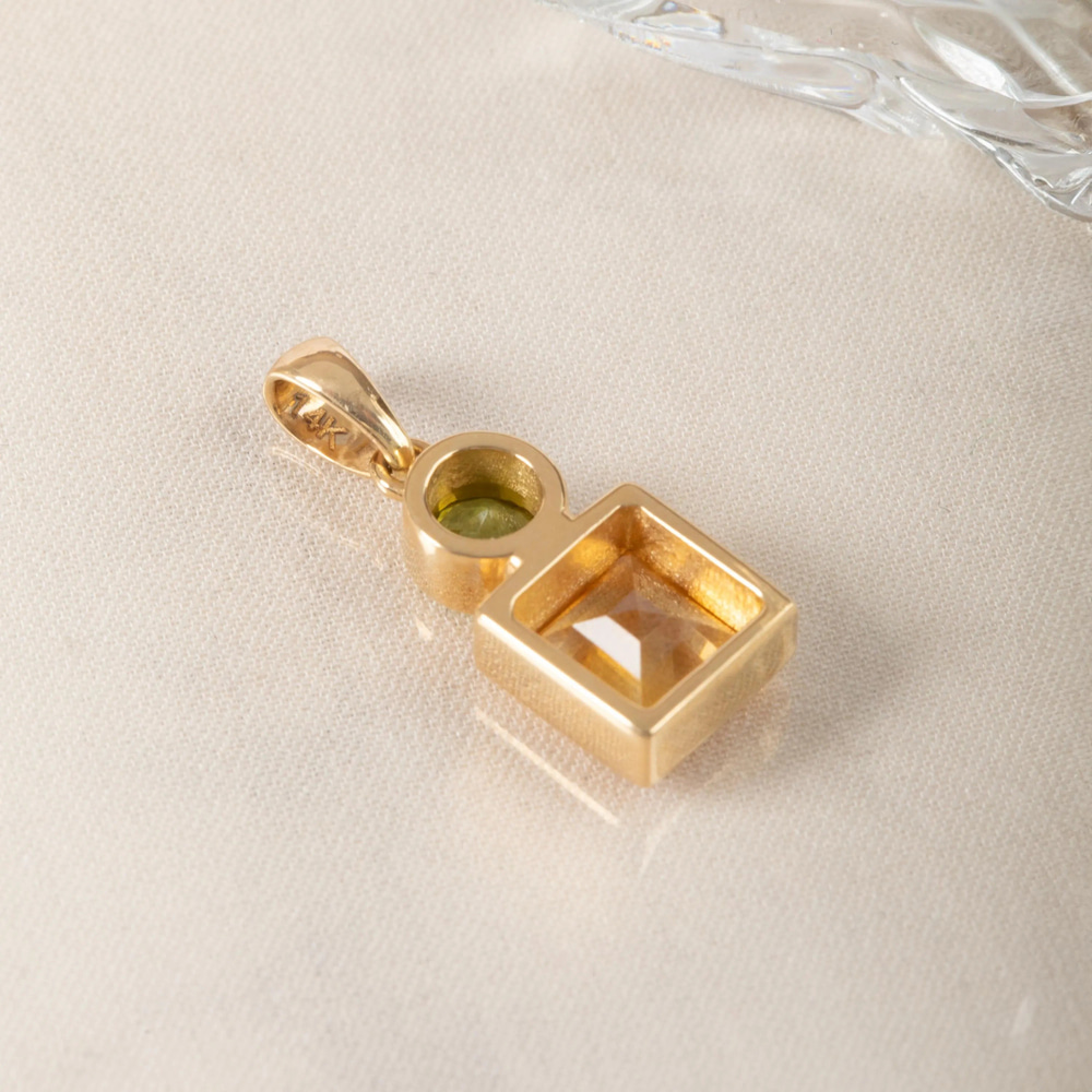 Sitrin ve Peridot Altın Kolye - Goldstore