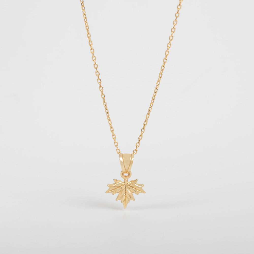 Sonbahar Yaprağı Altın Kolye - Goldstore