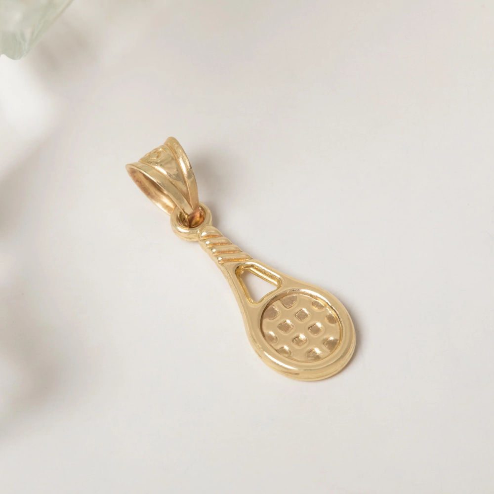 Tenis Raketi Figürlü Altın Kolye - Goldstore