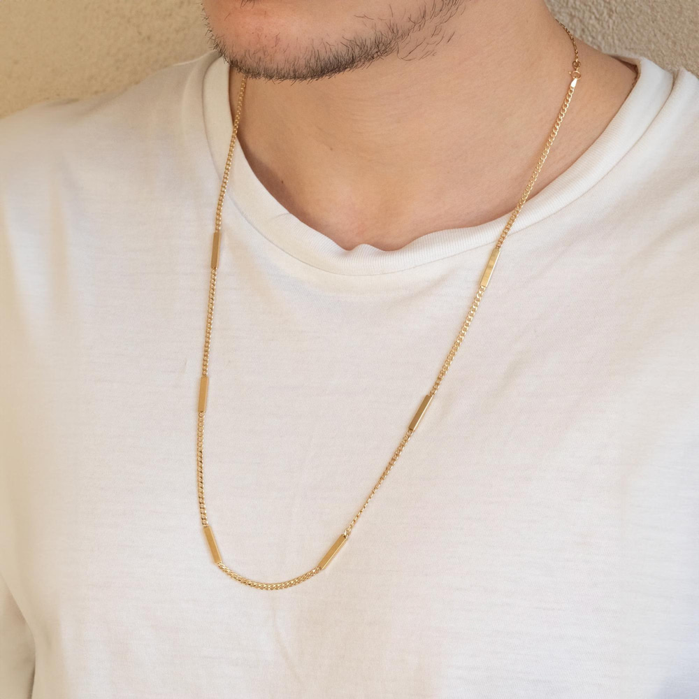 Yazılı Altın Zincir Künye Kolye - Goldstore