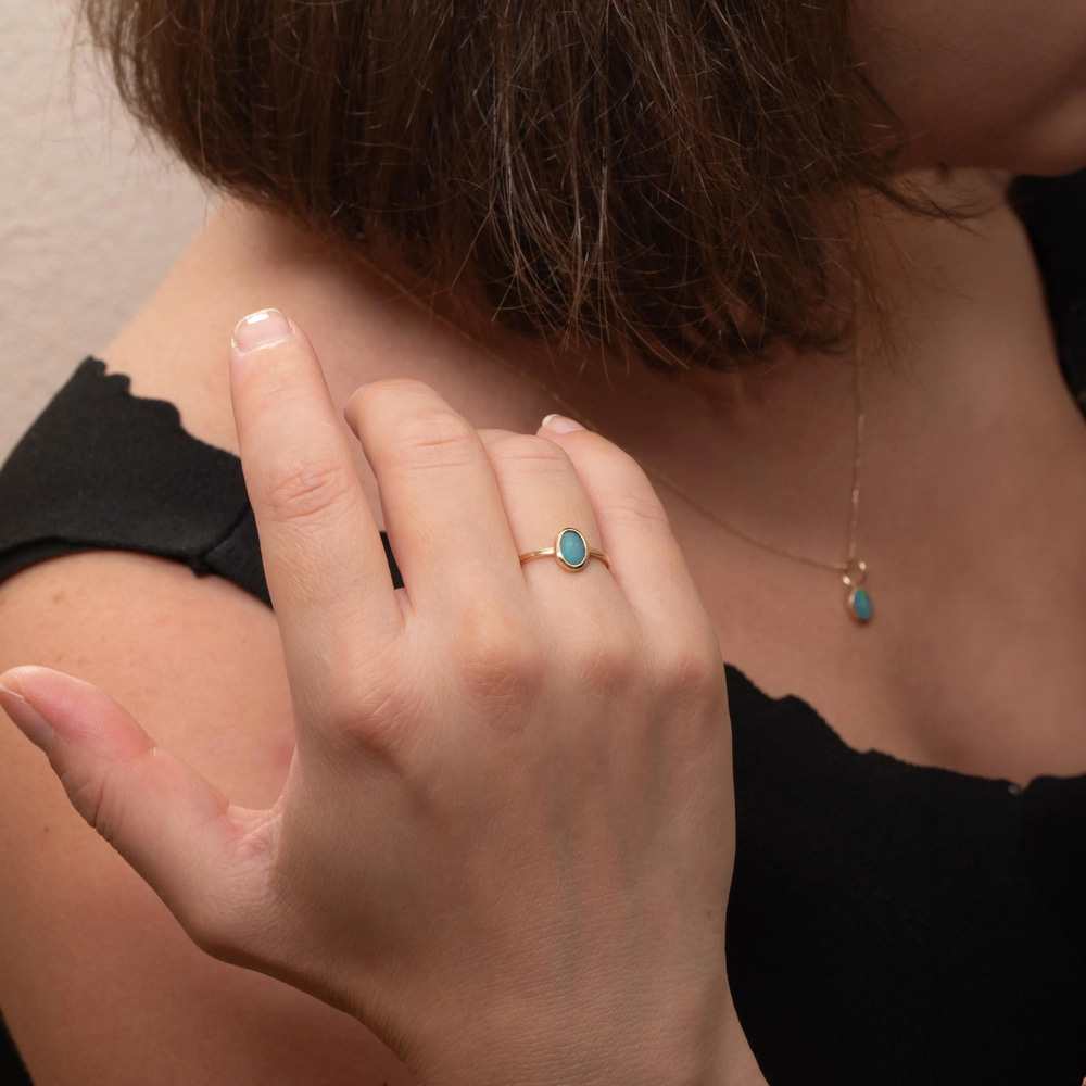 Zamansız Opal Altın Yüzük - Goldstore