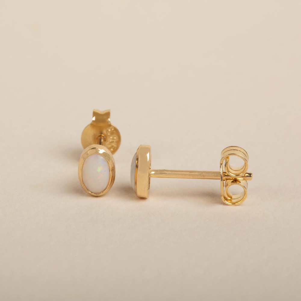Zamansız Opal Taşlı Altın Küpe - Goldstore