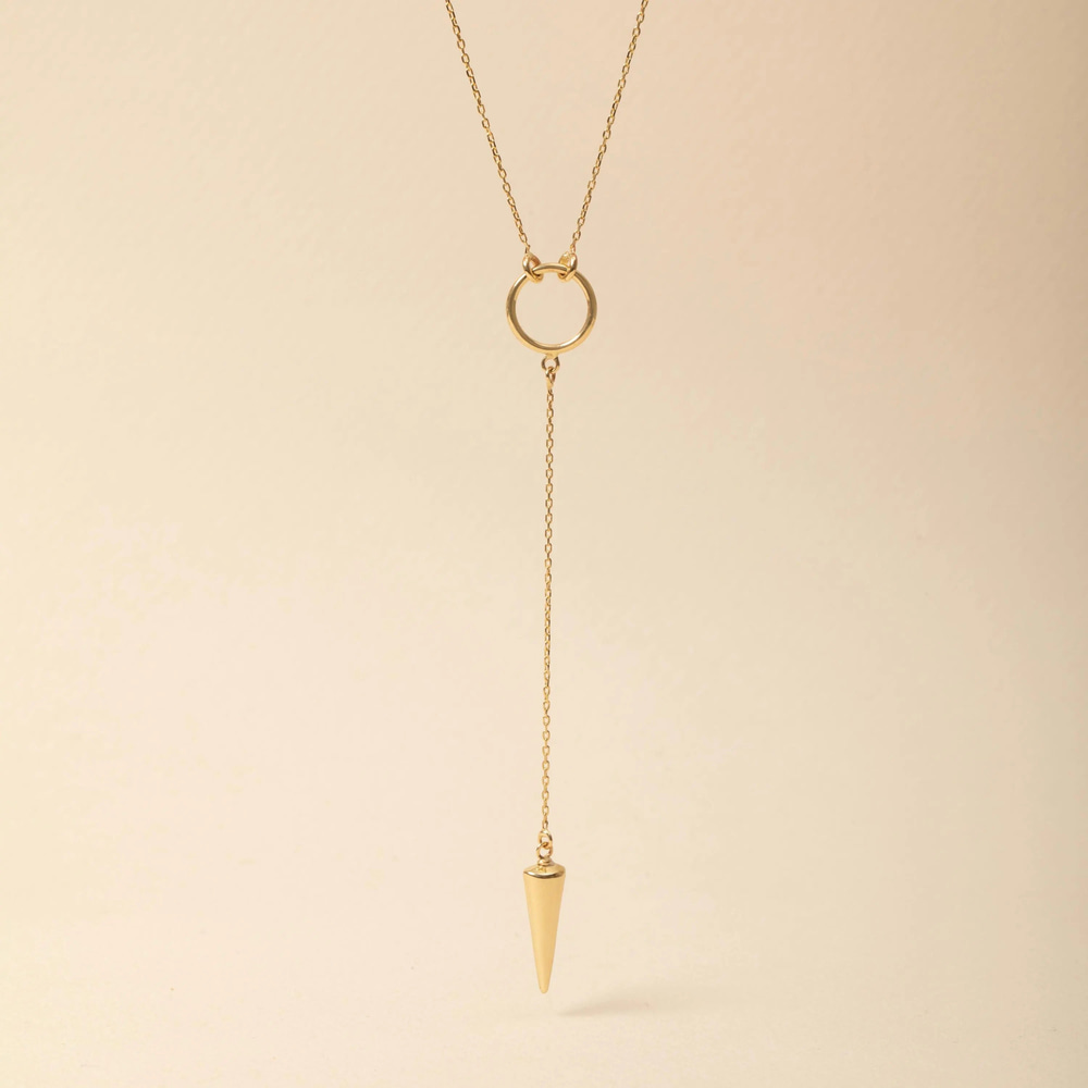 Zarif Konik Uçlu Lariat Altın Kolye  - Goldstore