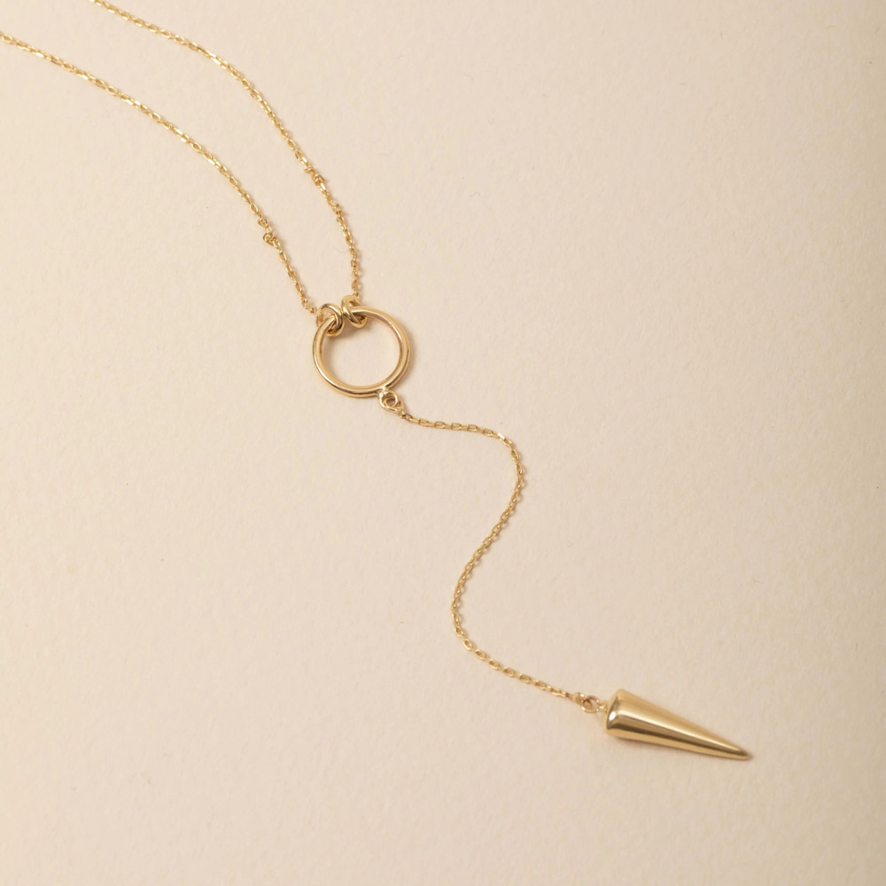 Zarif Konik Uçlu Lariat Altın Kolye  - Goldstore