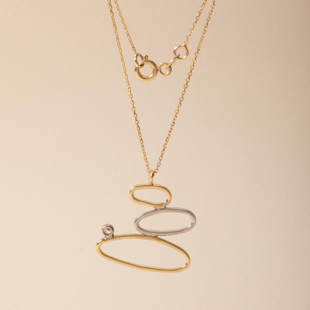 Zen Taşları İlhamlı Altın Kolye - Goldstore