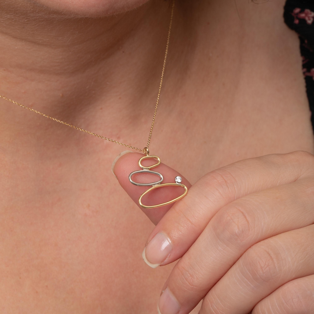 Zen Taşları İlhamlı Altın Kolye - Goldstore