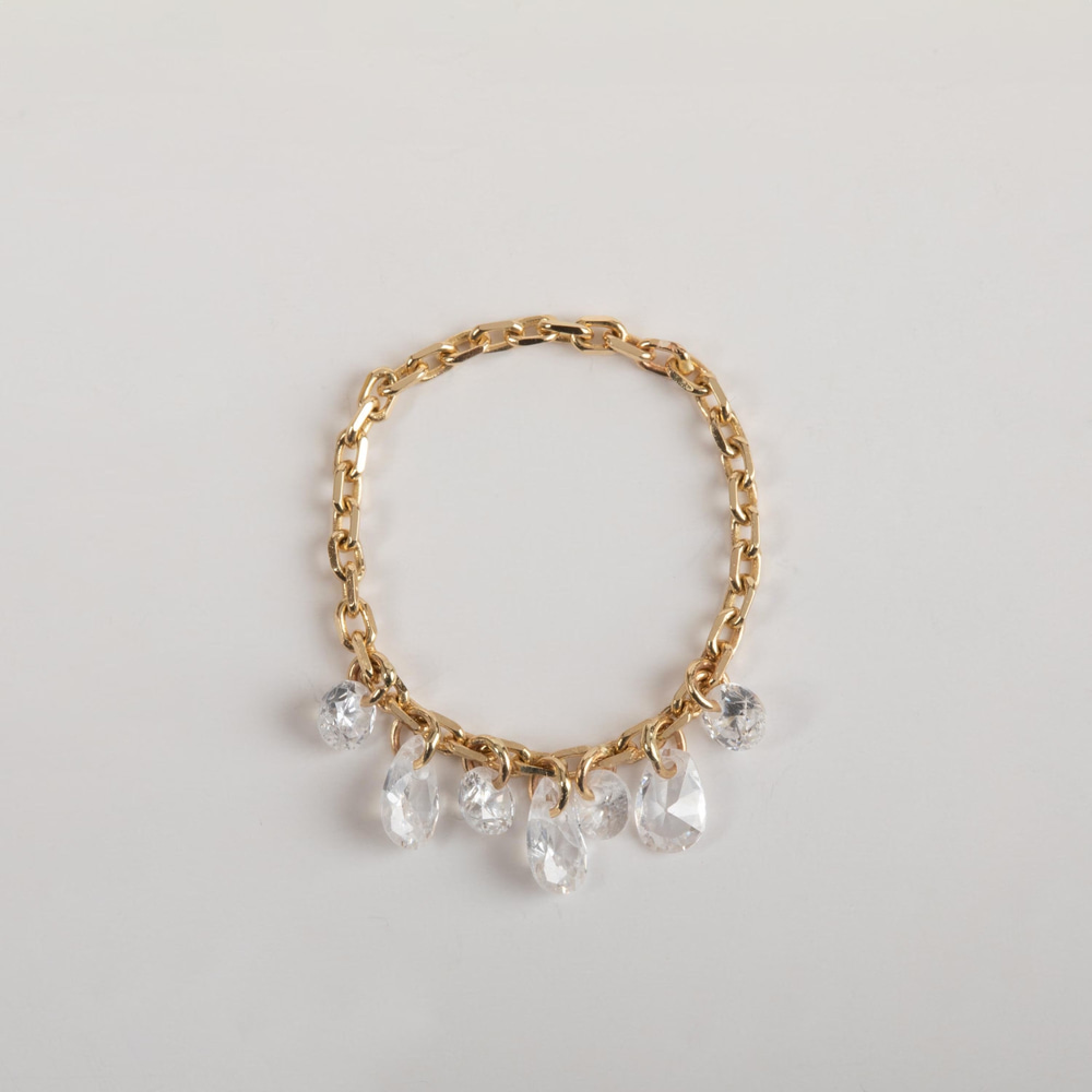 Zincir Sallantılı Zirkon Taşlı Altın Yüzük - Goldstore