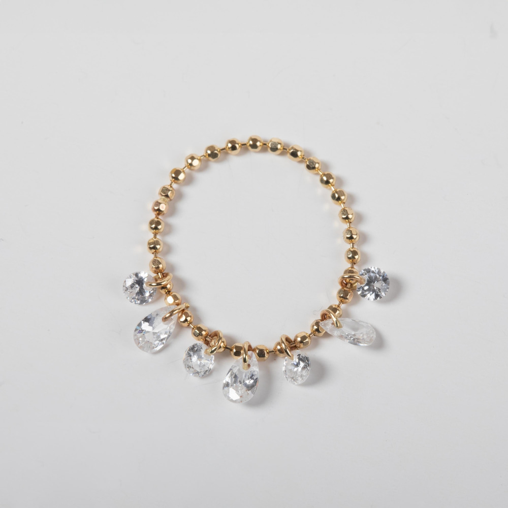 Zincir Sallantılı Zirkon Taşlı Altın Yüzük - Goldstore