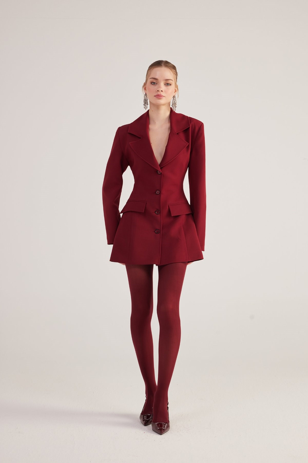 Deja Blazer Jacket Claret Red