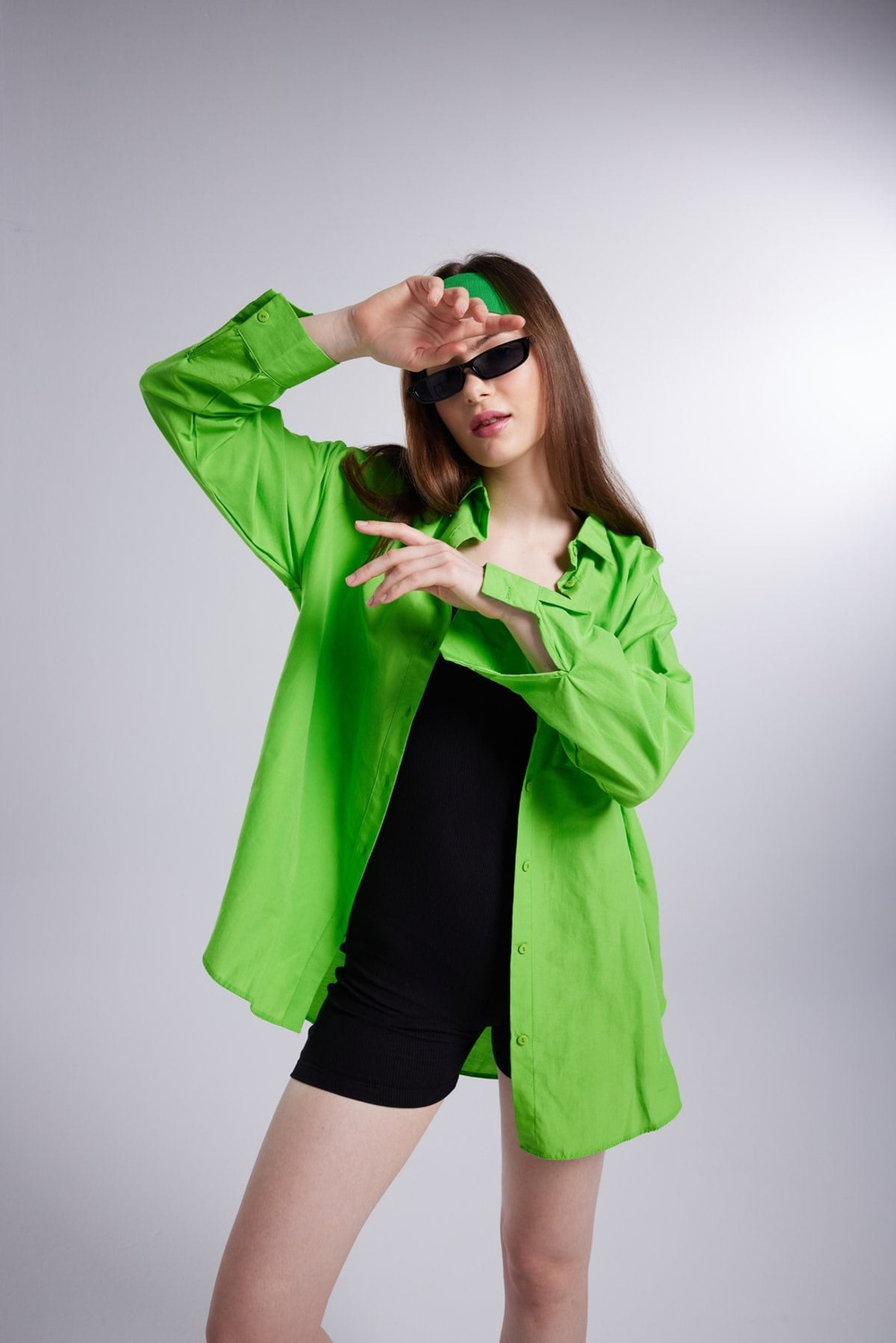 Cepli Oversize Kesim Lovesize Gömlek Yeşil